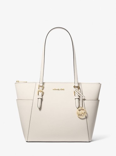 Michael Kors Charlotte Large tote light cream skórzana torebka damska złote okucia