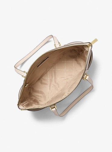 Michael Kors Charlotte Large tote light cream skórzana torebka damska złote okucia