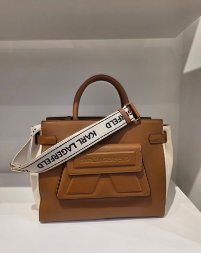 Karl Lagerfeld Ikon MD Tote Canvas karmel beż torebka damska