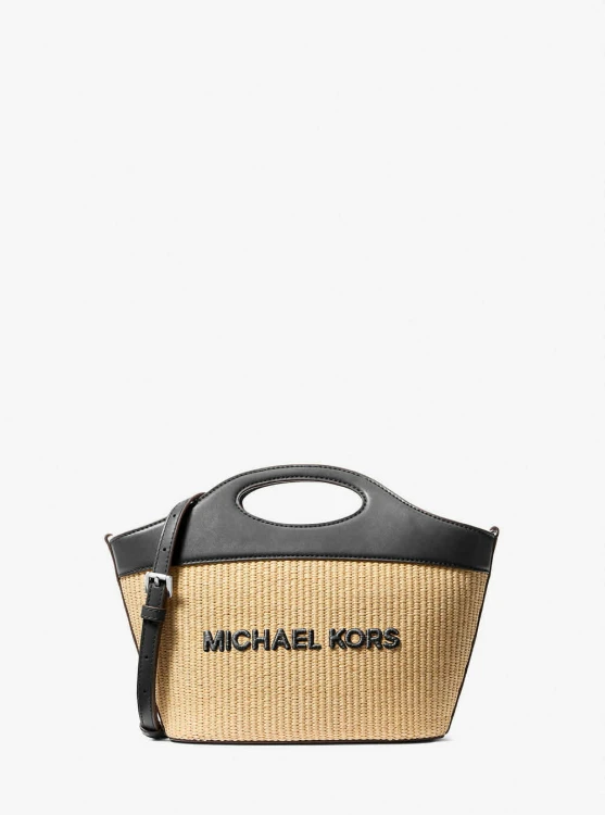 Michael Kors Tatum Medium Woven Crossbody Bag Black – czarna torebka pleciona damska