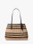Michael Kors Avalon Medium Striped Woven Tote Bag Black – torebka damska tote pleciona w pasy z czarnymi rączkami