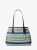 Michael Kors Avalon Medium Striped Woven Tote Navy Multi pleciona torebka na ramię