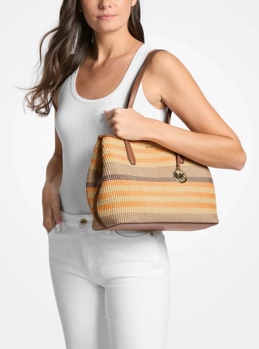 michael kors woven bag beige