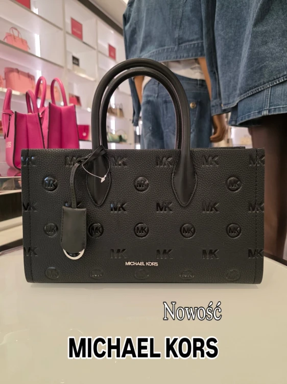 Torebka damska MK czarna skóra naturalna średnia klasyczna