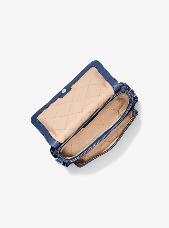 Michael Kors denim bag crossbody wnętrze kieszeń wsuwana organizacja