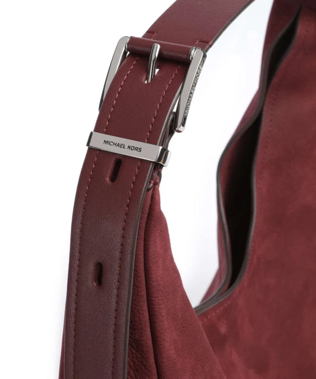Duża torebka hobo Michael Kors Nolita Large w kolorze Oxblood, wykonana ze skóry naturalnej