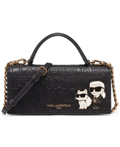 Karl Lagerfeld czarna torebka-portfel z aplikacją Choupette