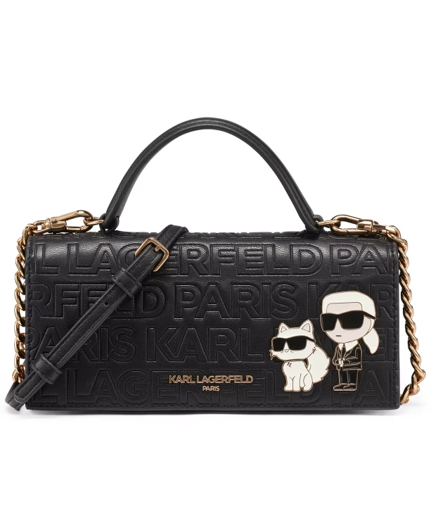 Karl Lagerfeld czarna torebka-portfel z aplikacją Choupette