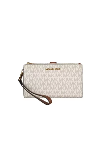 Michael Kors Portfel Double Zip Vanilla Monogram