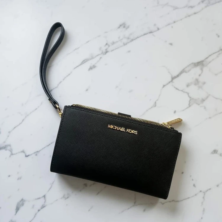 Michael Kors Portfel Double Zip Black / Gold