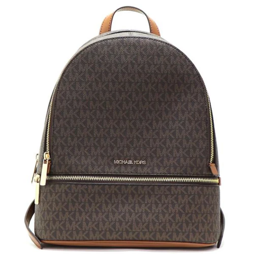 Michael Kors Rhea Zip Medium Backpack Brown Signature