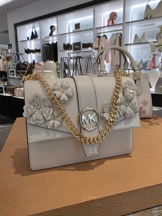 Michael Kors Greenwich Small floral applique cream