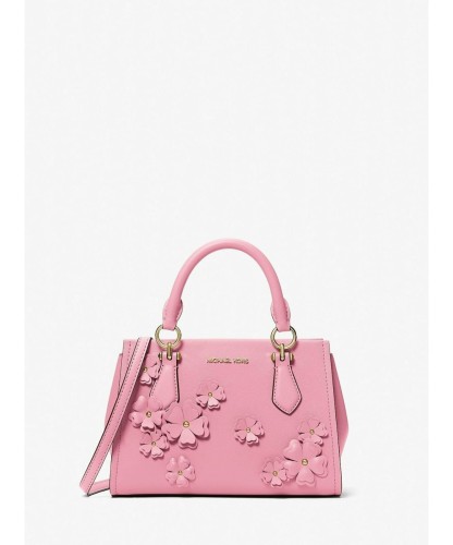 Michael Kors Small Marilyn pink floral applique leather bag