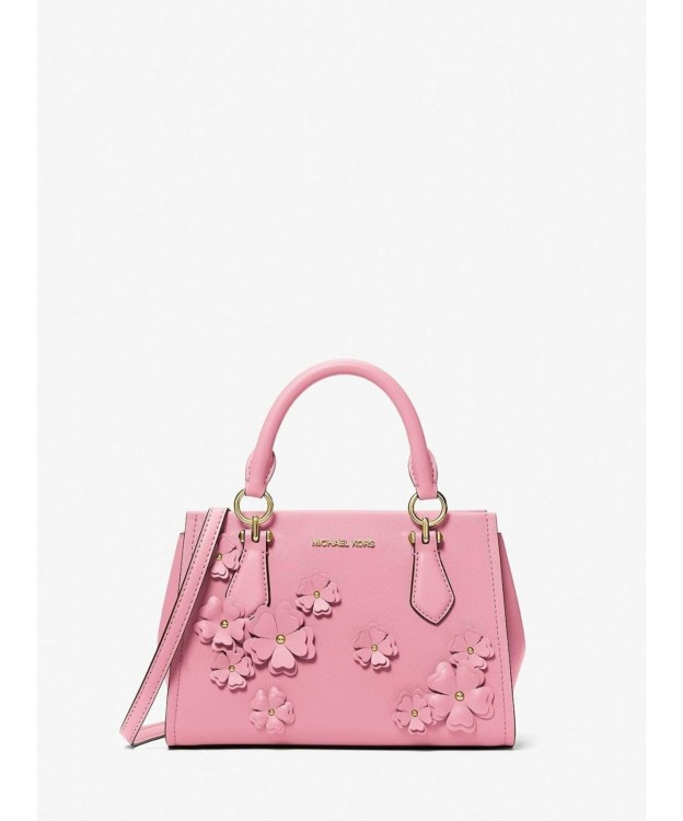 Michael Kors Small Marilyn pink floral applique leather bag