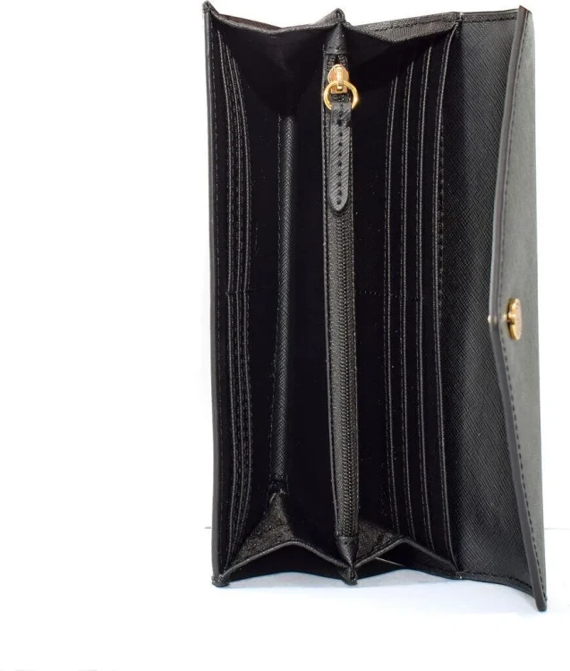 Michael Kors Jet Set Travel Large Signature Envelope Wallet Black