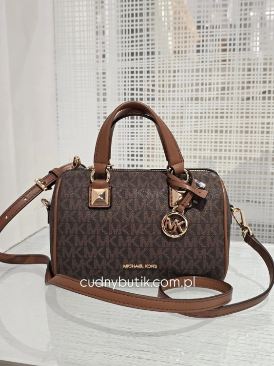Michael Kors Grayson Small Duffel Crossbody Bag - Brown Monogram