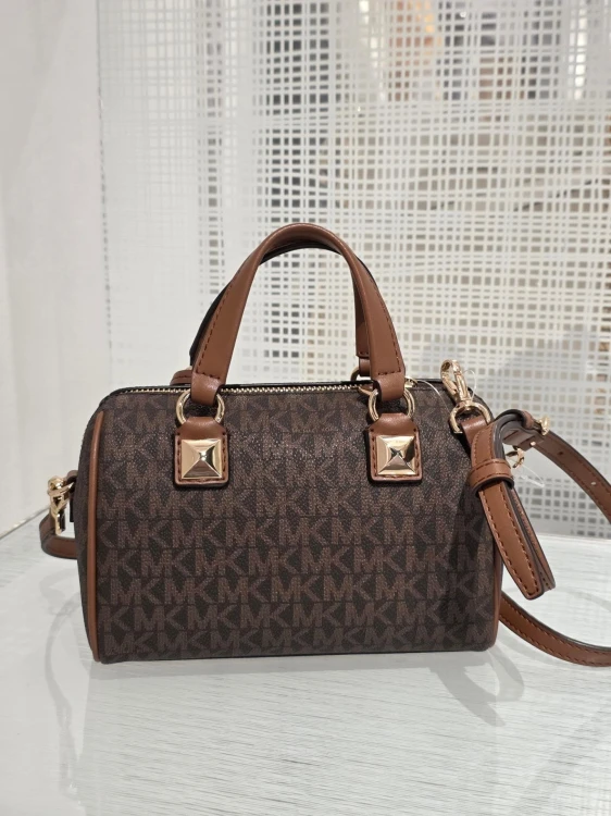 Michael Kors Grayson Small Duffel Crossbody Bag - Brown Monogram