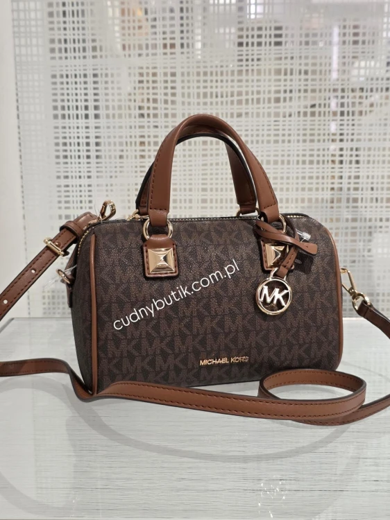 Michael Kors Grayson Small Duffel Crossbody Bag - Brown Monogram