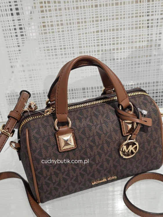 Michael Kors Grayson Small Duffel Crossbody Bag - Brown Monogram