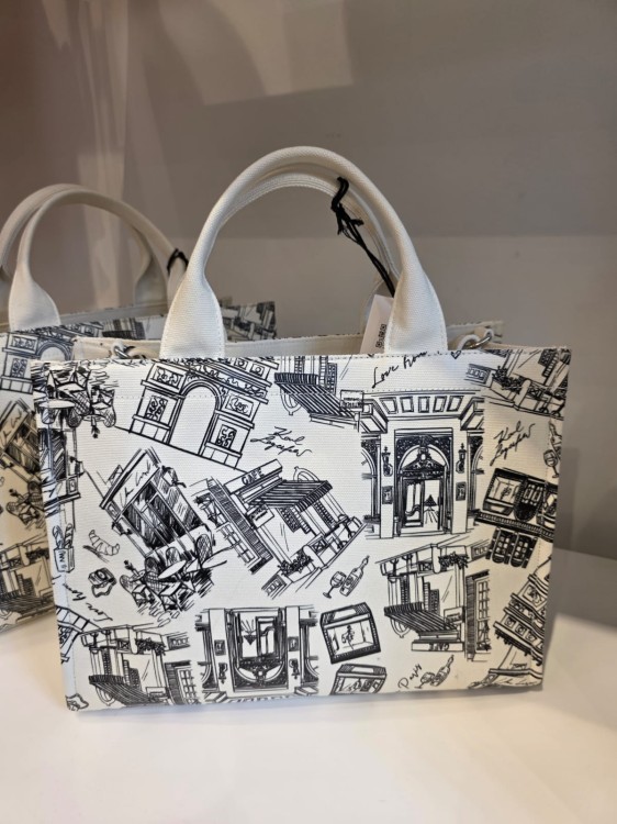 Karl Lagerfeld Love From Paris Tote – torba canvas Paris print