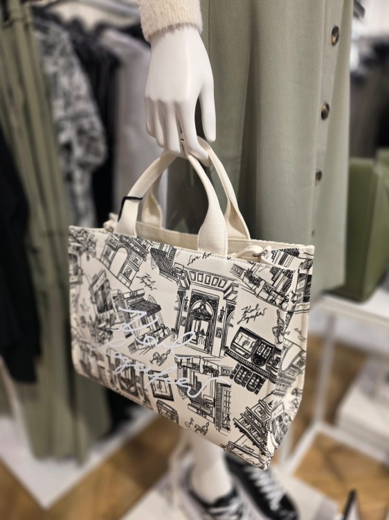 Karl Lagerfeld Love From Paris Tote – torba canvas Paris print