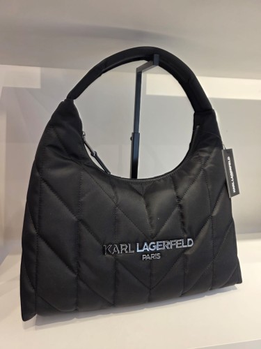 Karl Lagerfeld Voyage Hobo torebka damska pikowana czarna