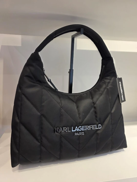 Karl Lagerfeld Voyage Hobo torebka damska pikowana czarna