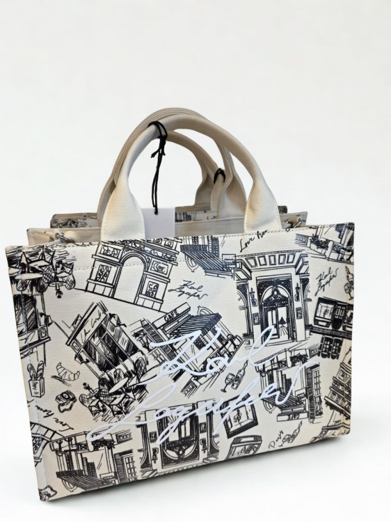 Karl Lagerfeld Love From Paris Tote – torba canvas Paris print