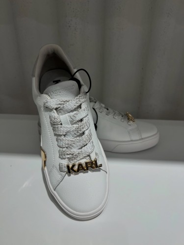 Buty Karl Lagerfeld Bold Lace Karl biało beżowe sneakersy