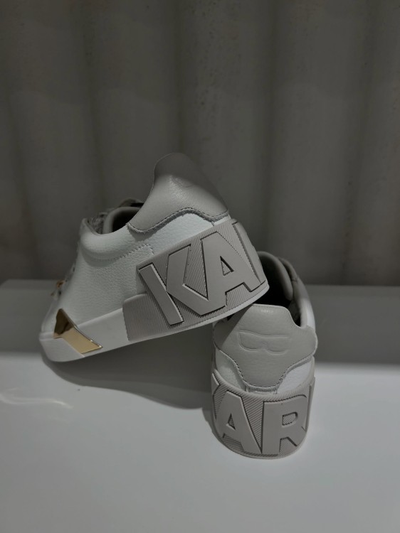 Buty Karl Lagerfeld Bold Lace Karl biało beżowe sneakersy