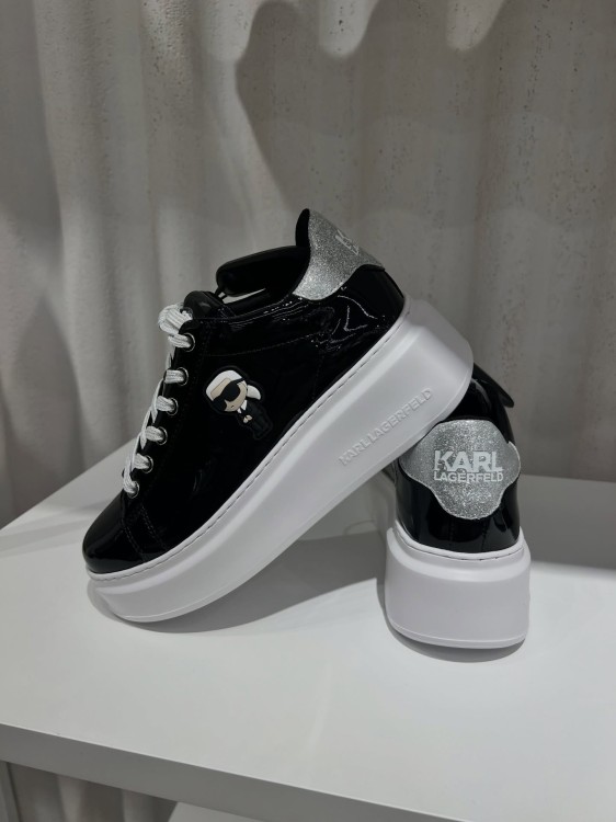 Karl Lagerfeld Mega Kapri Ikon Karl czarne sneakersy lakierowane