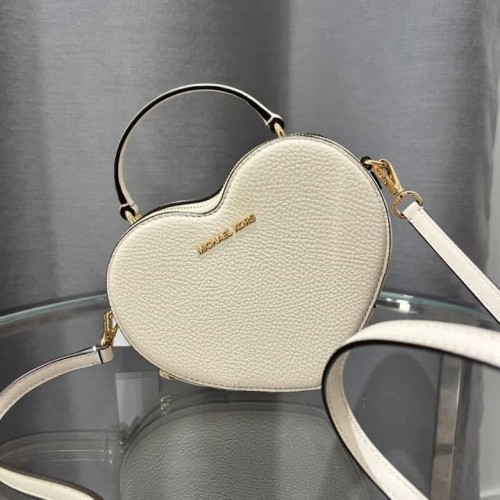 Michael Kors Jet Set Small Heart Light Cream – torebka skórzana w kształcie serca