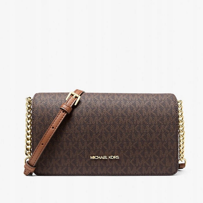 Michael Kors Jet Set Medium Signature Logo Crossbody Brown